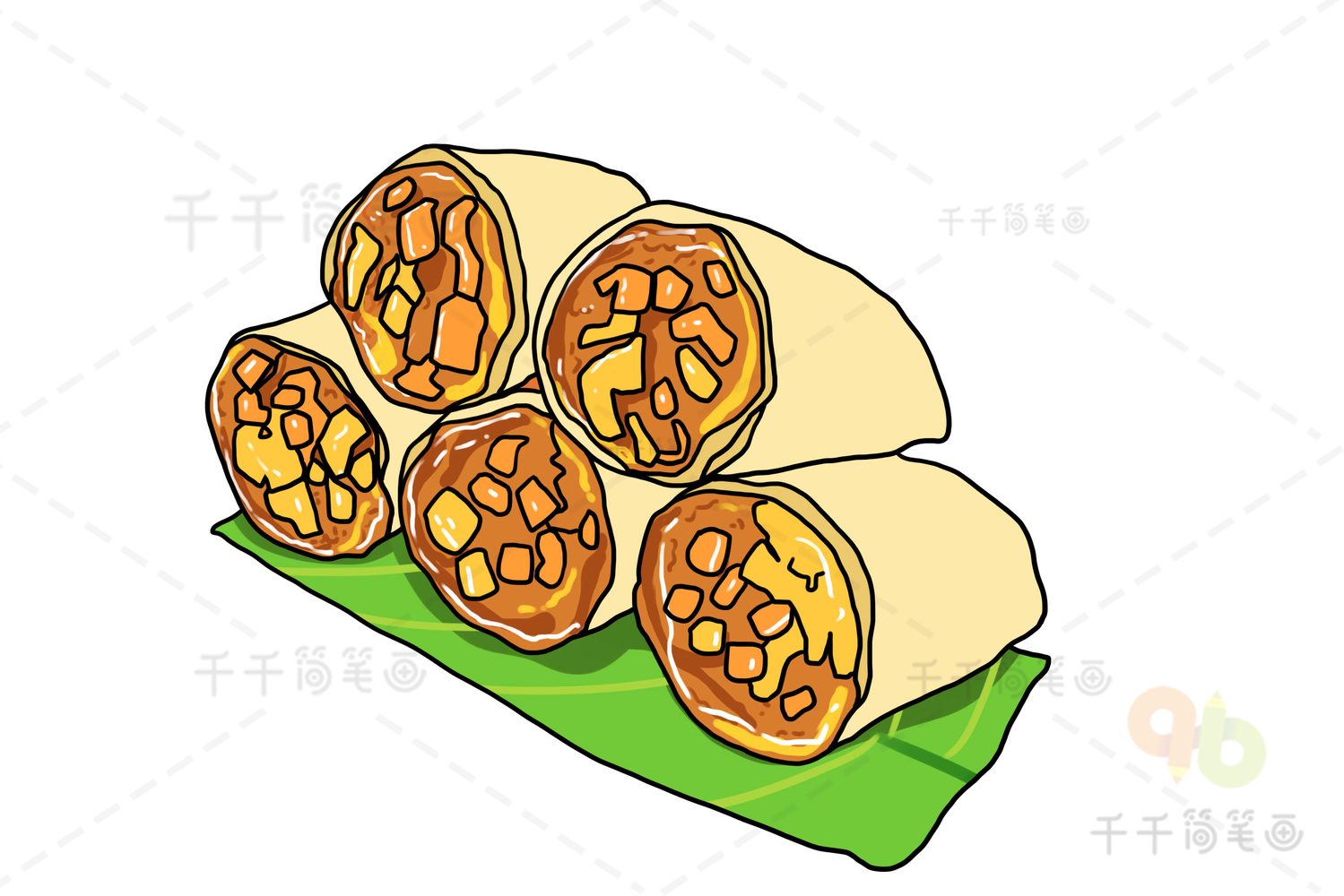 浙江的特色美食简笔画图片