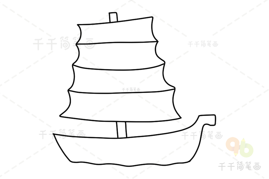 古代的小船怎么画简单图片