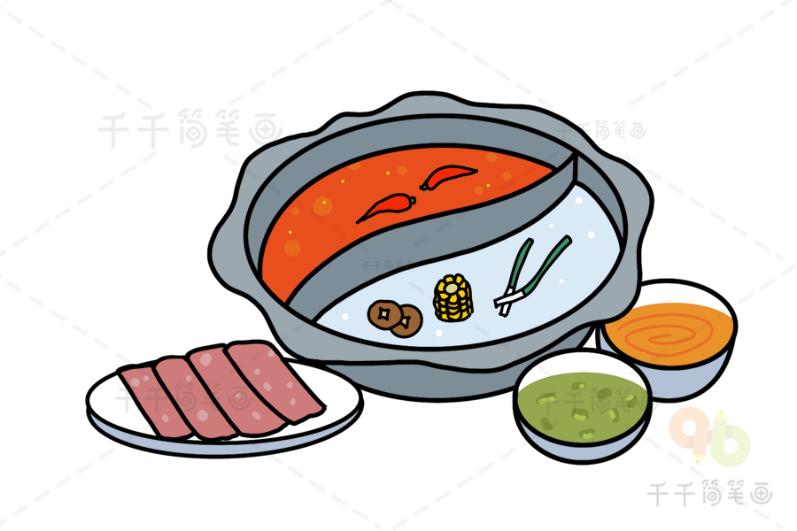 重庆饮食简笔画图片