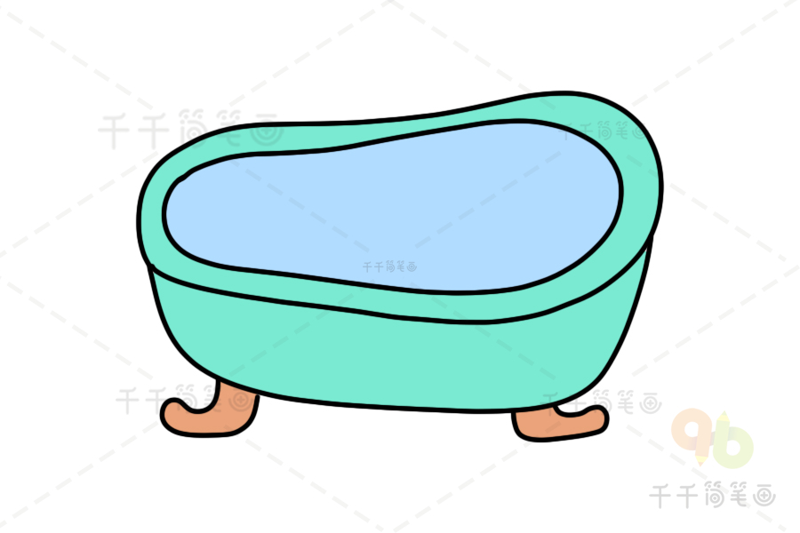 浴盆卡通画图片