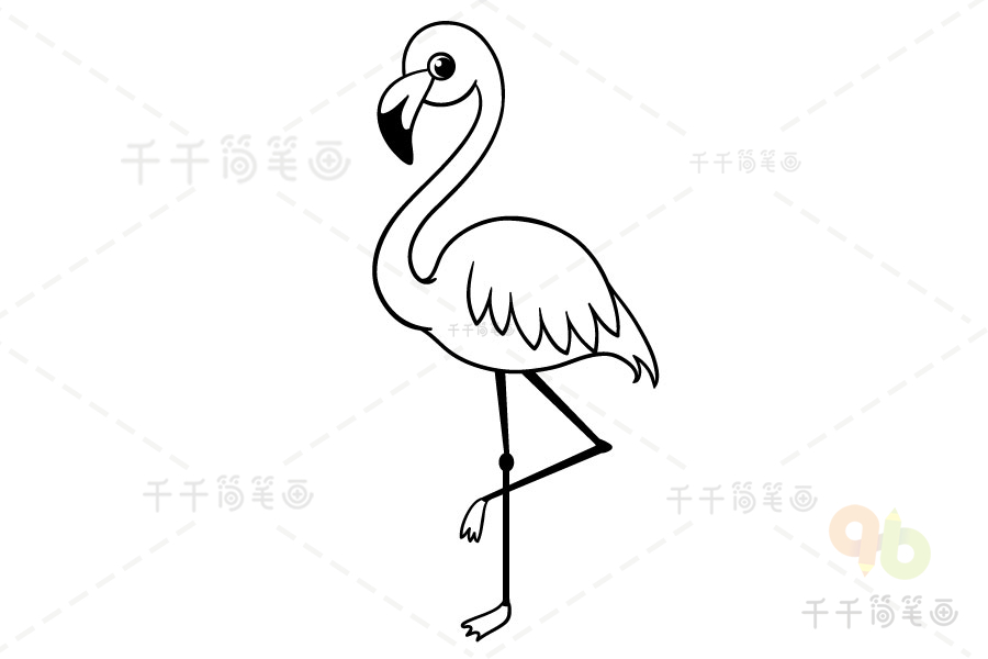 火烈鸟简笔画flamingo coloring pages