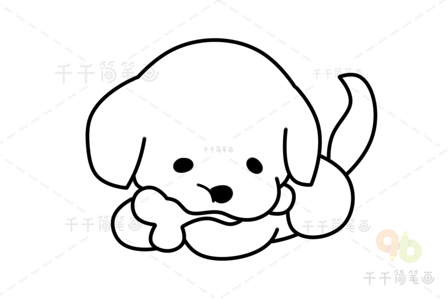 萌萌哒小狗涂色模板cute dog coloring pages