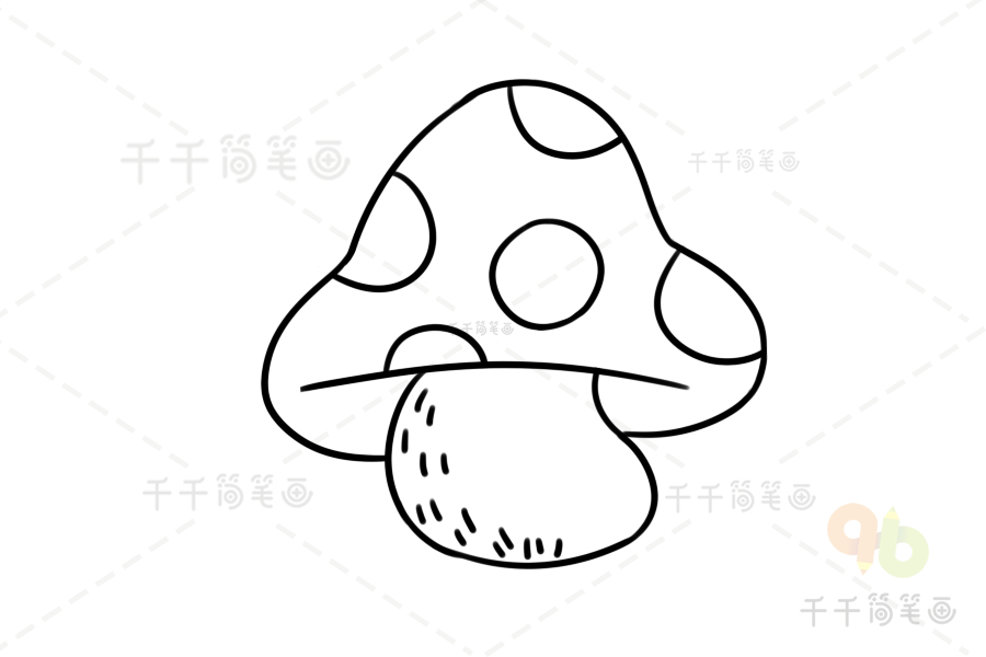 幼儿绘画涂鸦 蘑菇简笔涂色画