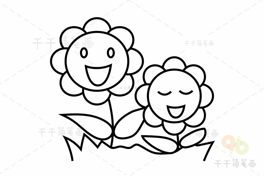 48岁儿童必学花朵涂色模板大全flowerscoloringpage