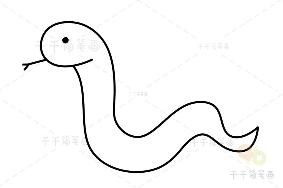 蛇简笔画教程图片