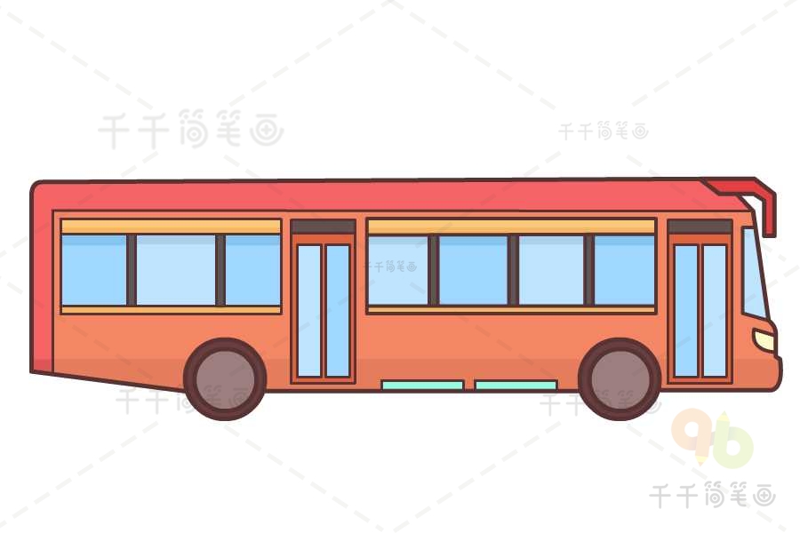 公共汽车的画法图片