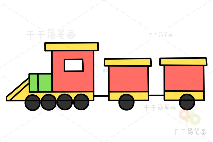 柴油火车简笔画图片