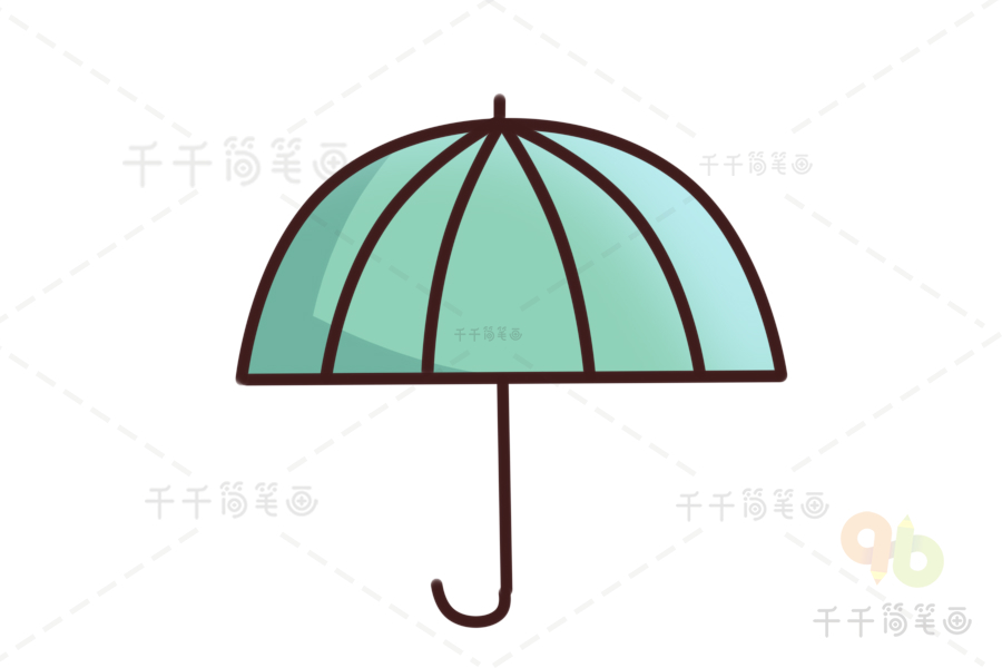 雨傘簡筆畫 兒童繪畫_生活用品簡筆畫