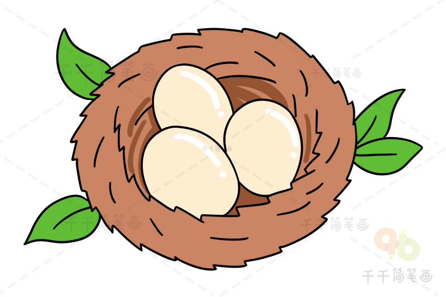 园丁鸟的巢简笔画图片