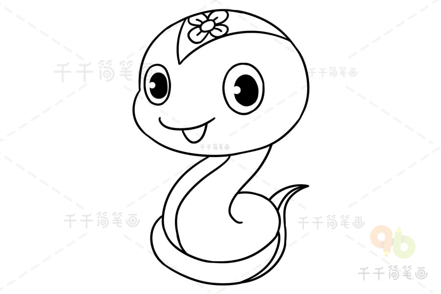卡通蛇画法吉祥物蛇简笔画,怎么画蛇,卡通蛇画法创意师:蛋蛋