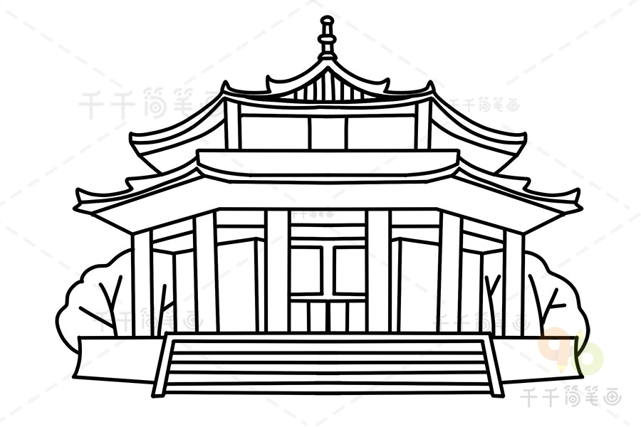 古建筑简笔画 北京图片