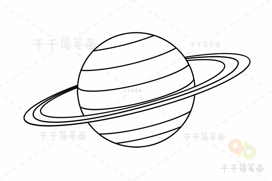 土星简笔画简单图片