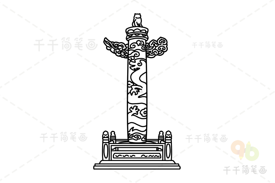 北京故宫柱子的绘画图片