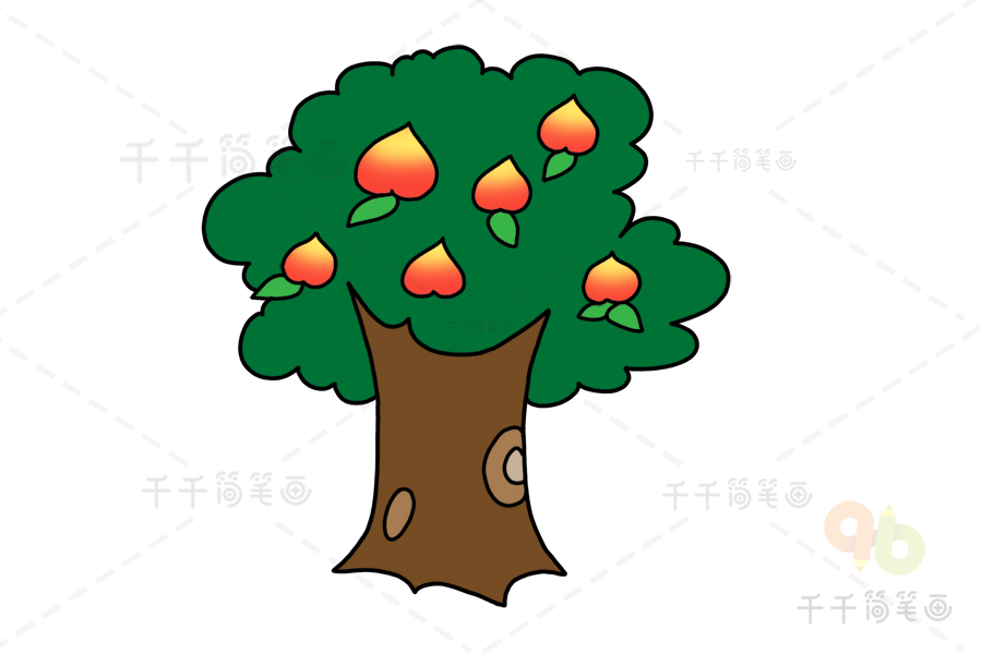 山核桃树简笔画图片