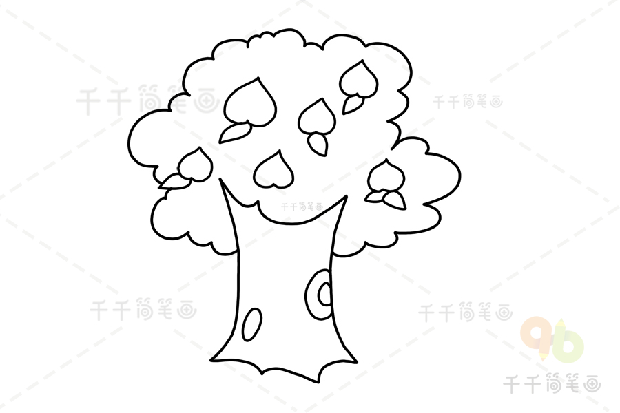 扁桃树怎么画图片