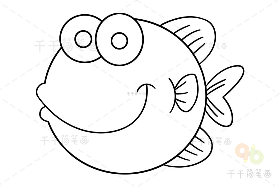 小白鱼简笔画图片