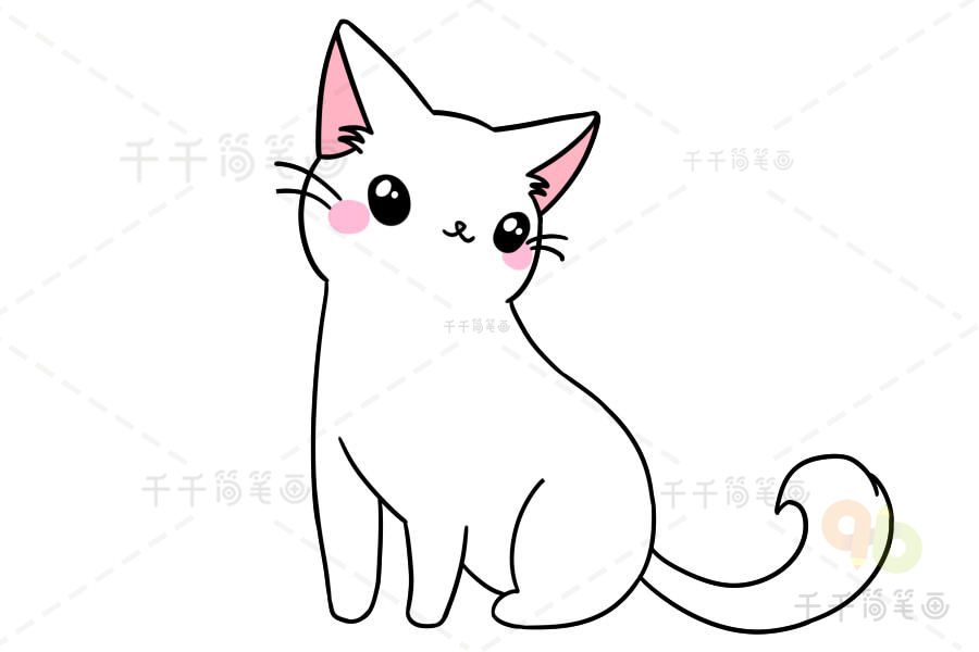 小猫简笔画可爱简单 猫简笔画