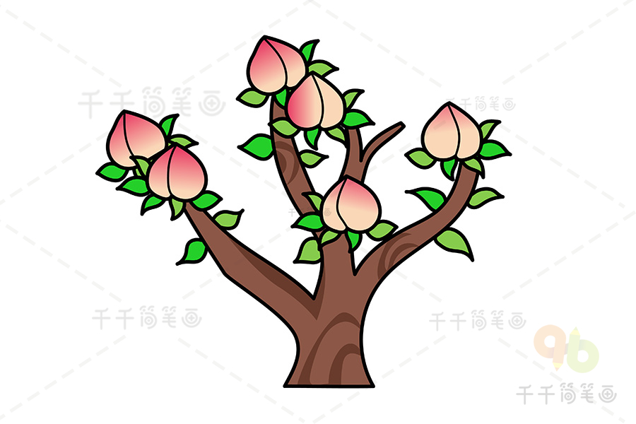 桃树的画法简笔画图片图片