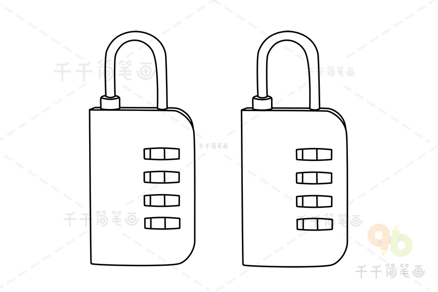密码锁画法图片