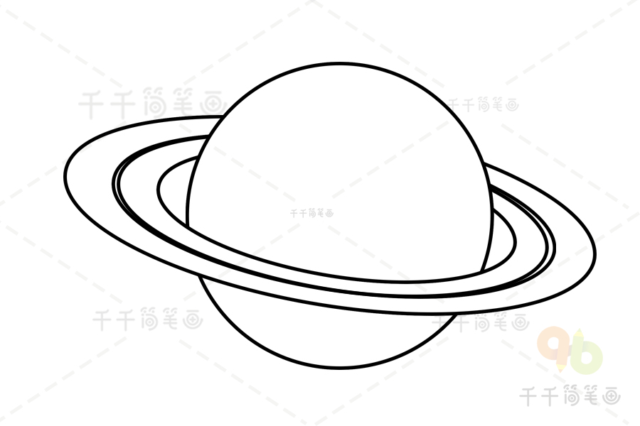 简笔画土星图片