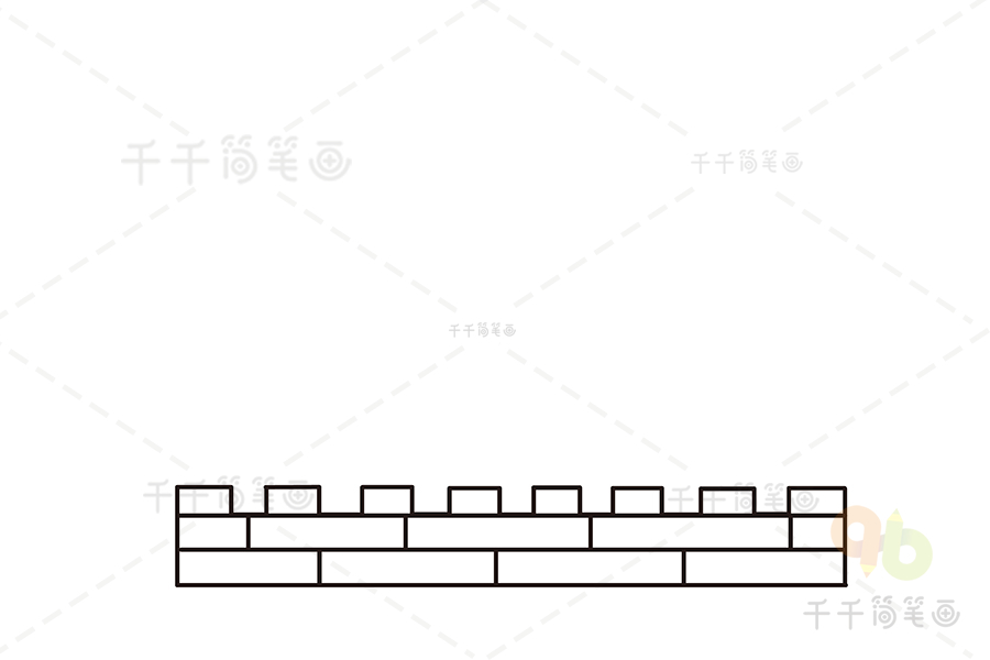 荆州城墙简笔画图片