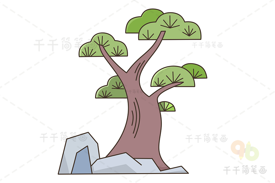 怎样画松树 简单图片