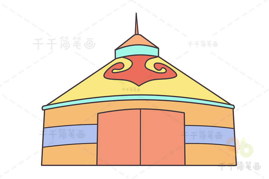 蒙古包画法,彩色图片