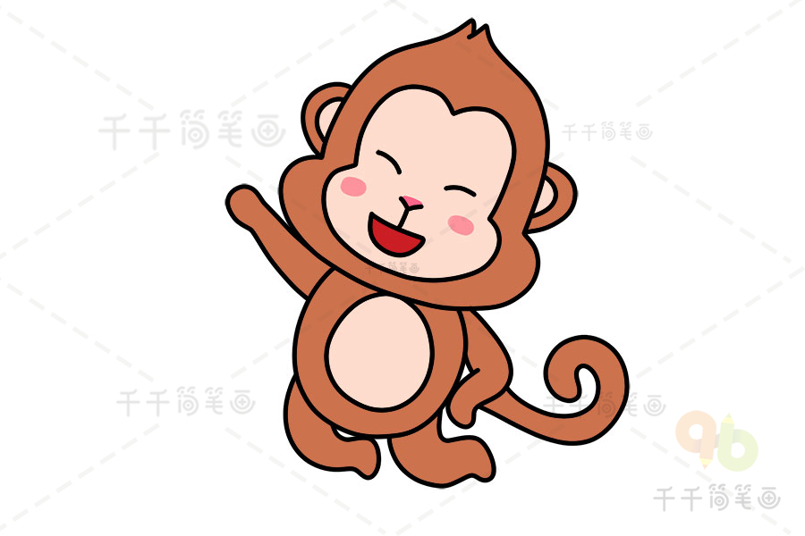 猴子简笔画 上色 简单图片