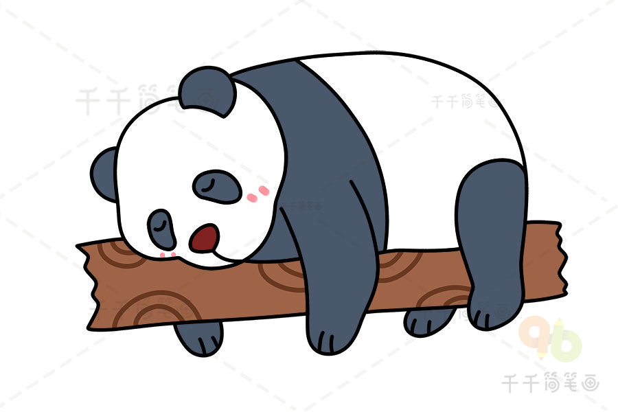 大熊猫的简笔画复杂图片