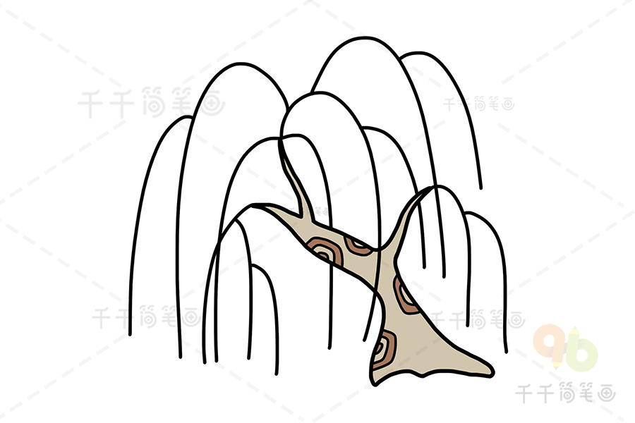 柳树的简笔画简单图片