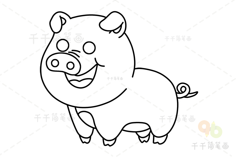 猪简单画法可爱 萌萌图片