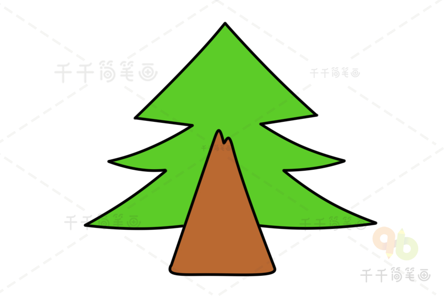 水杉树简笔画叶子图片