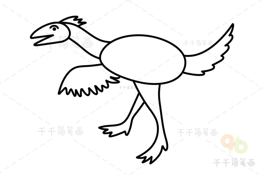 简笔画 有羽毛的恐龙图片