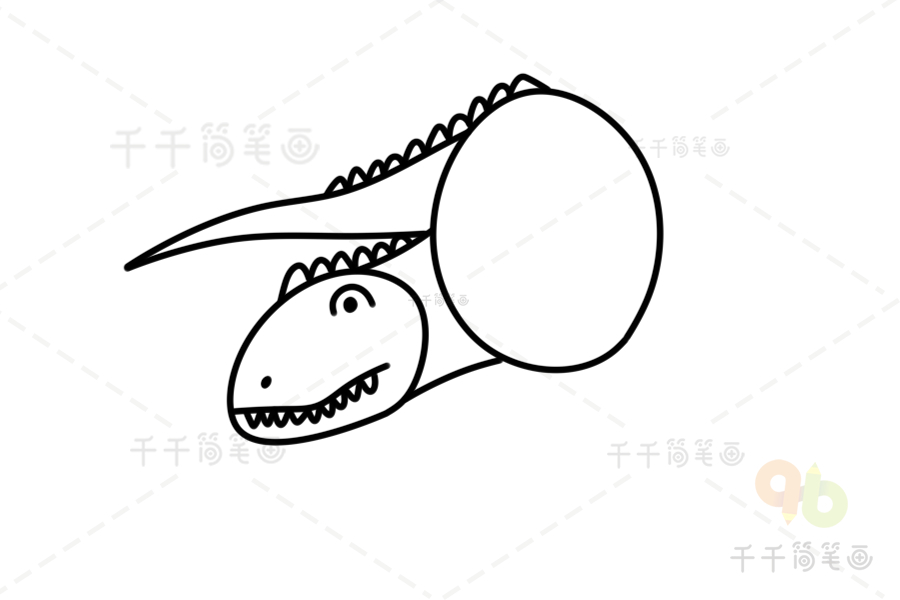 鲨齿龙简笔画