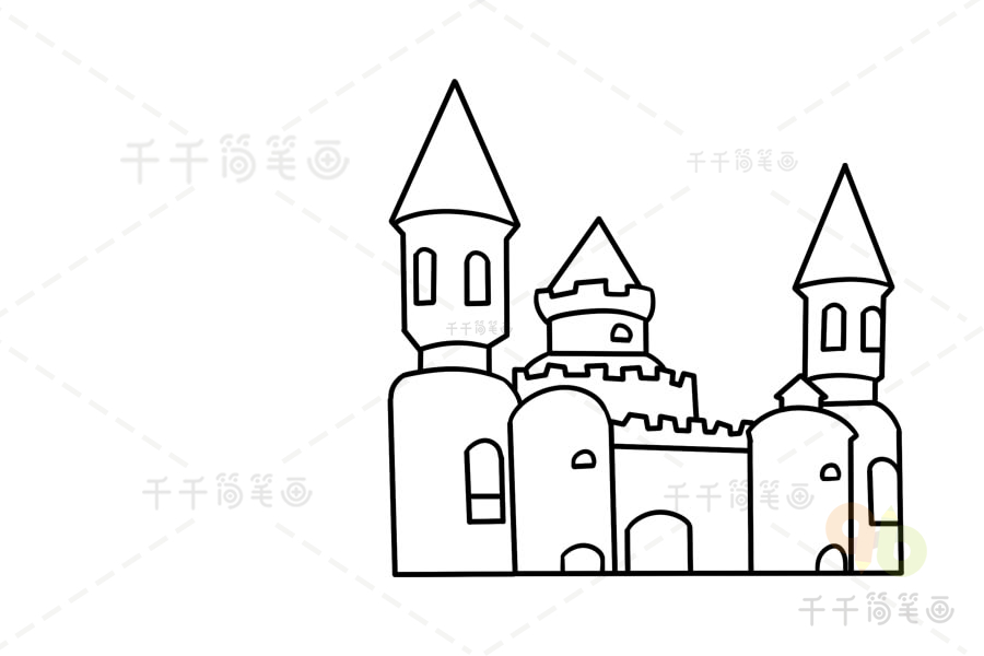 日本城堡简笔画图片