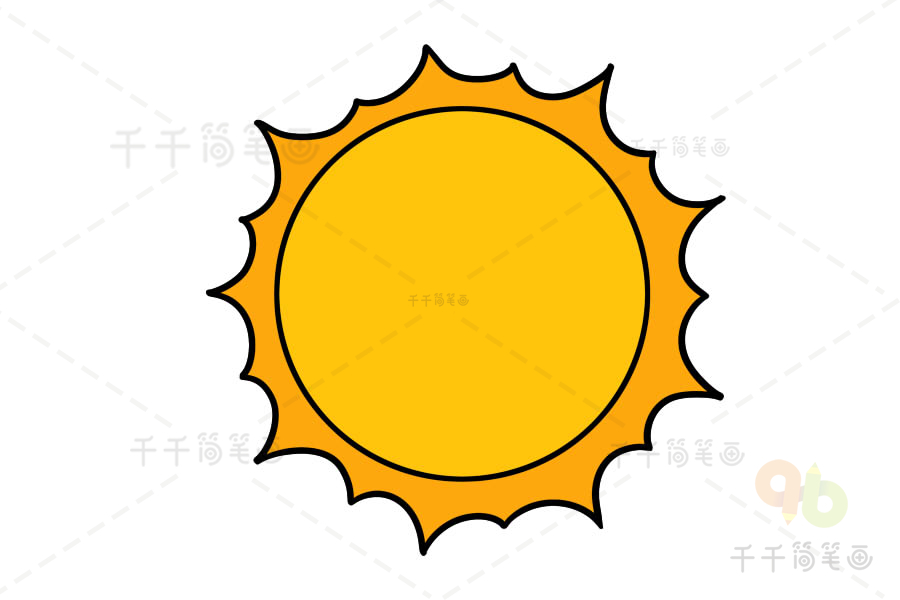 夏天的太阳画画图片