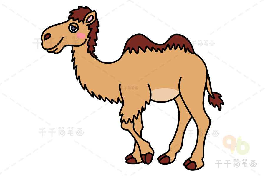 骆驼简笔画 涂色图片