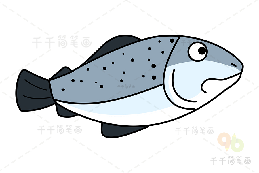 三文鱼的简笔画图片