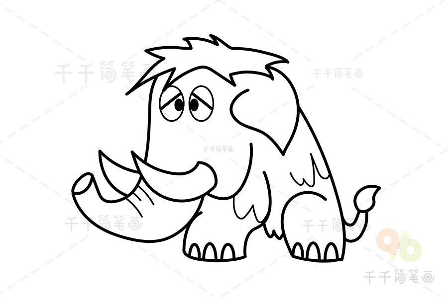 猛犸象简笔画 手绘图片