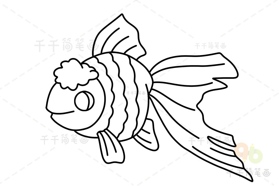 金鱼的简笔画 鱼虫图片