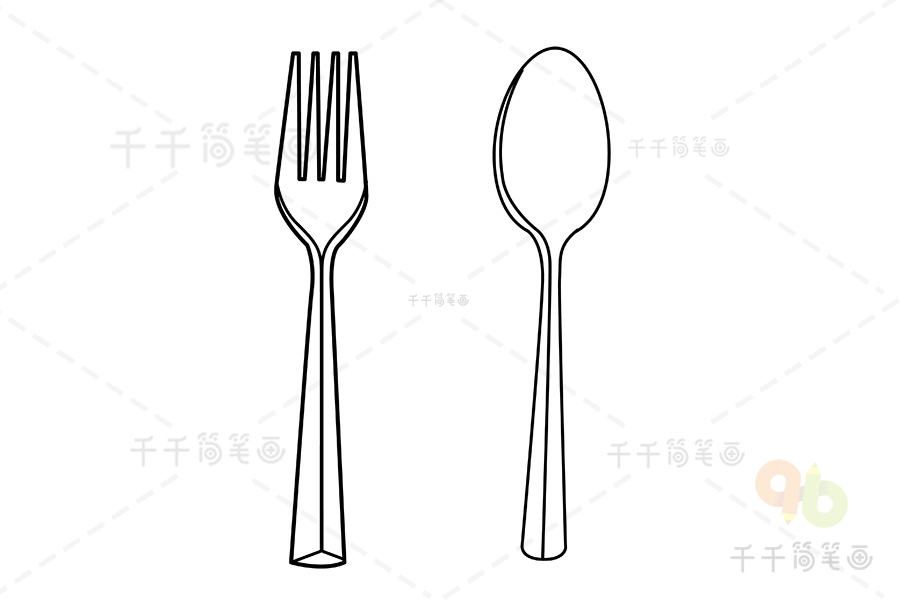 叉子和刀简笔画图片