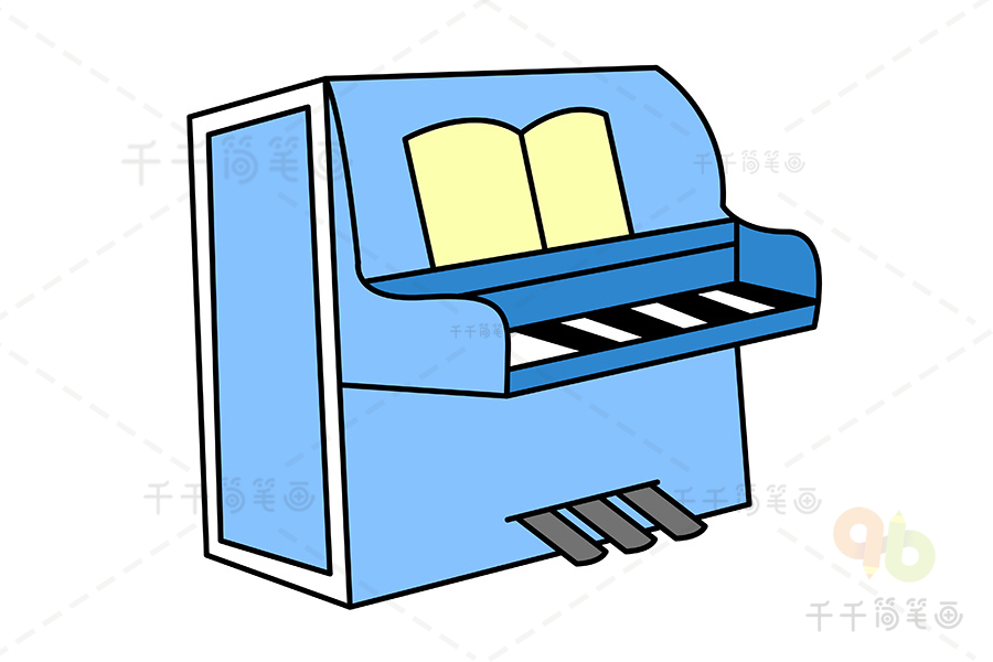 钢琴简笔画彩色简单图片