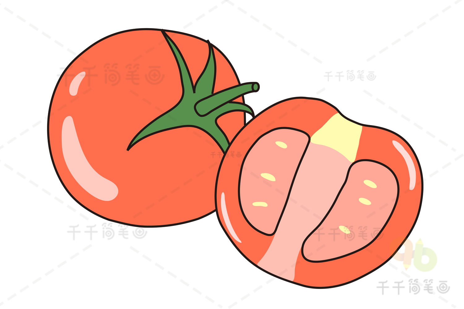 西红柿简笔画幼儿启蒙画