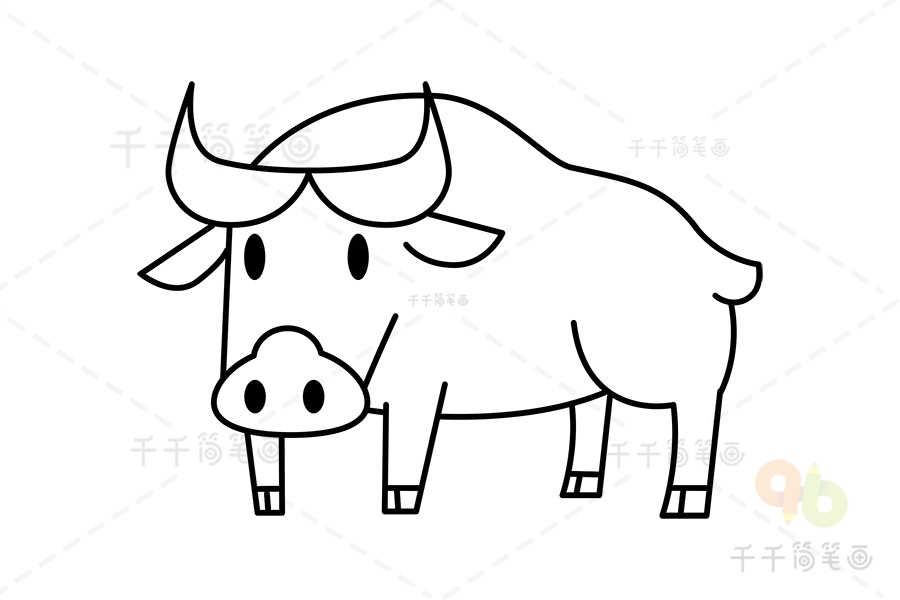 秦岭野生羚牛简笔画图片