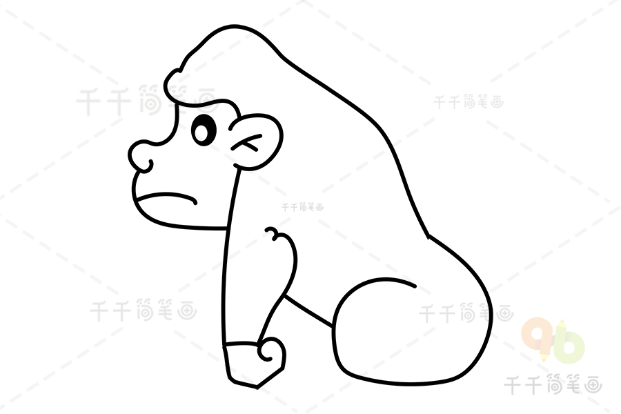 巨猿的简笔画图片