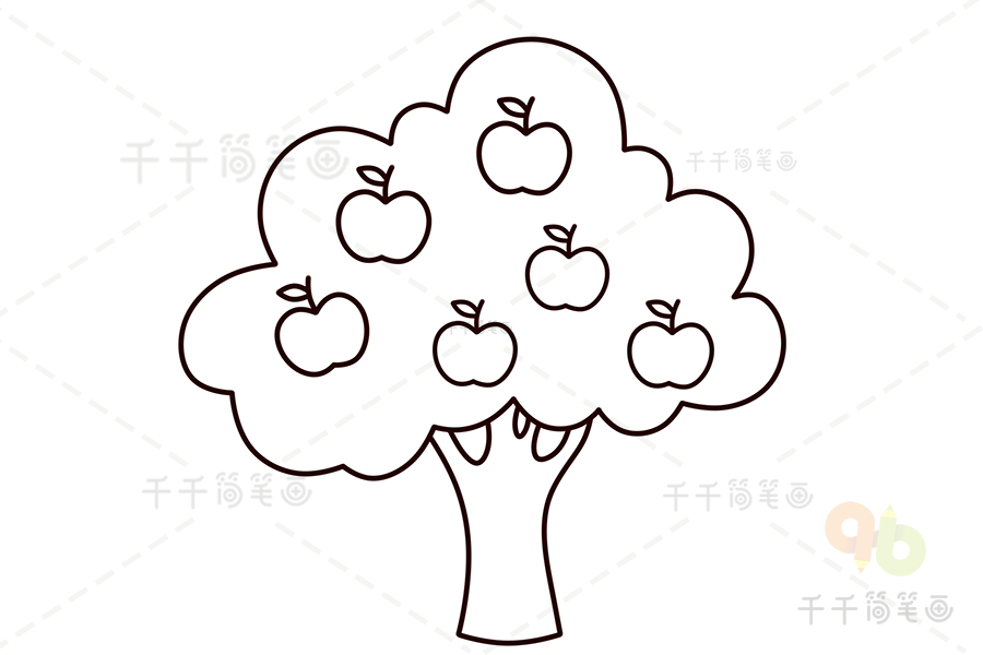 简笔苹果树的画法图片