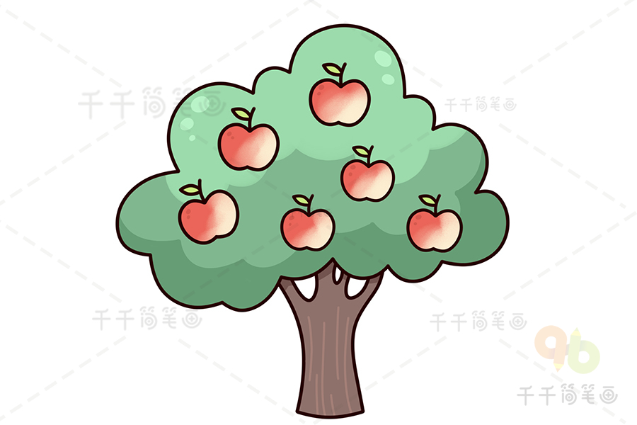 简笔苹果树的画法图片