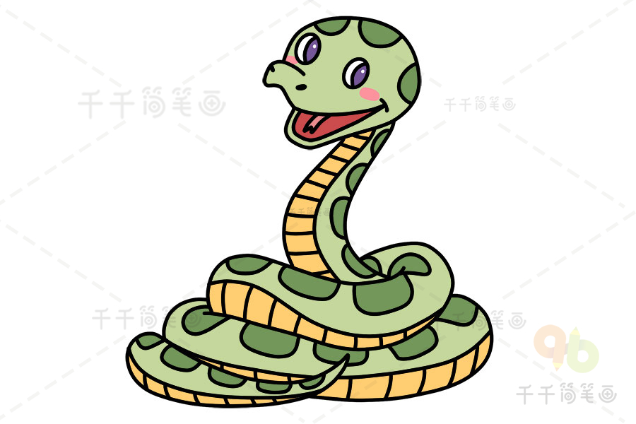 蛇的简笔画恐怖颜色图片