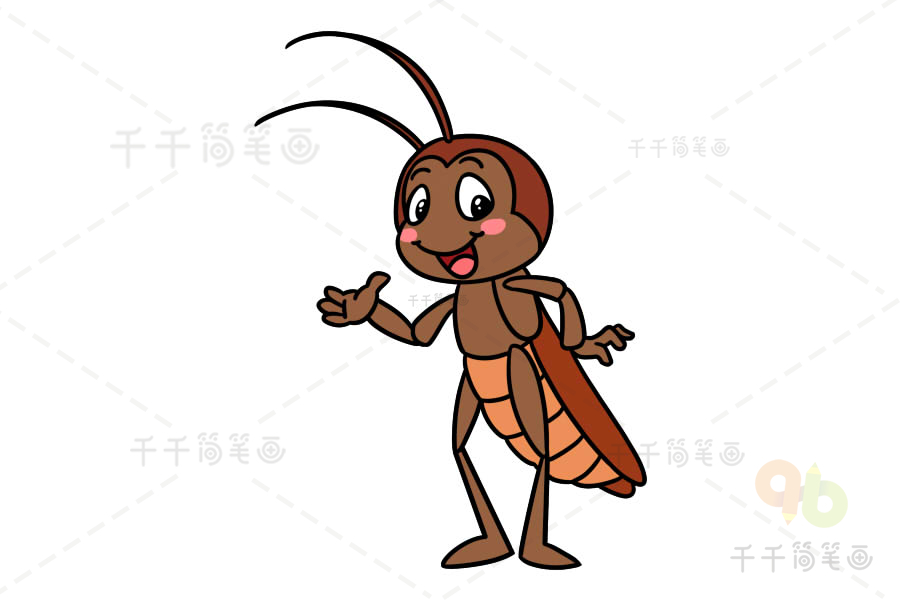 蟋蟀简笔画简单卡通图片