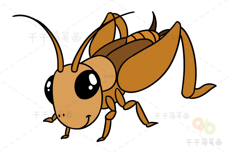 蟋蟀简笔画 卡通图片